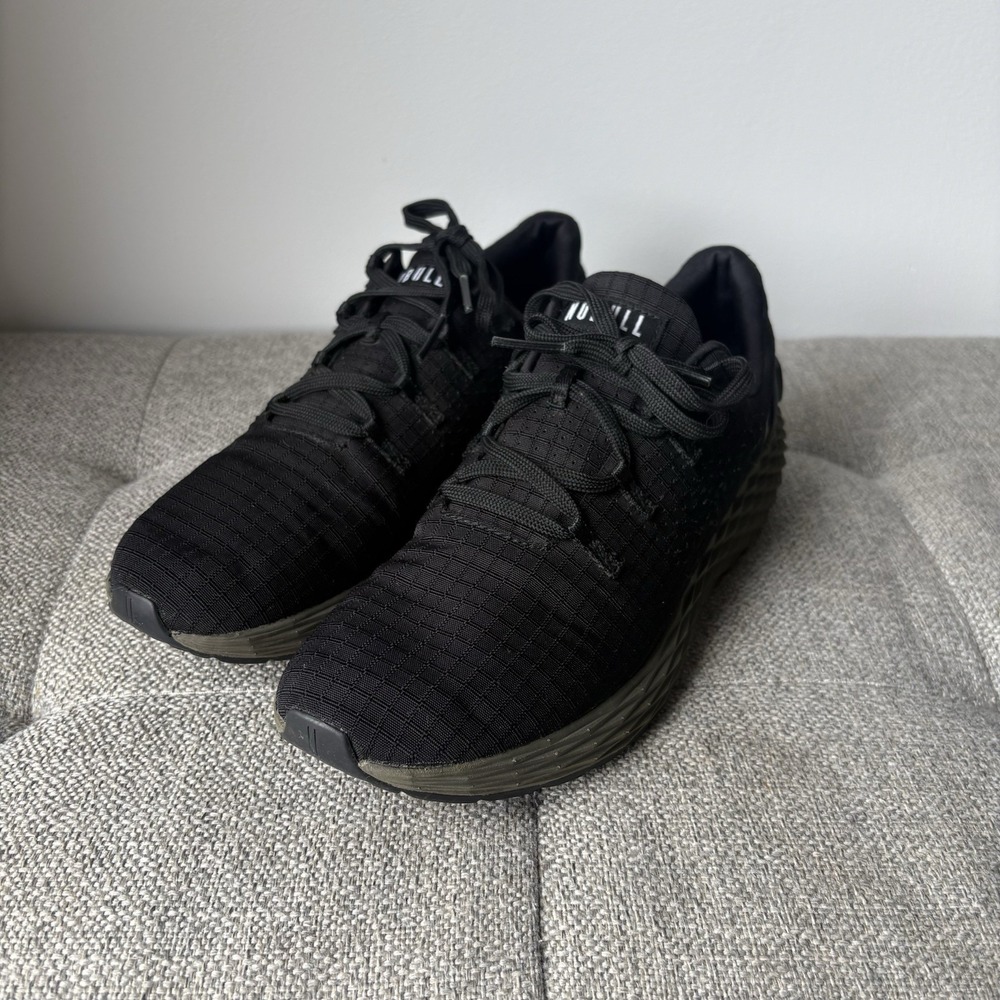 NOBULL Unisex Ripstop Runner Shoes M8 W9.5 Athletic Black Green Midsole Everyday